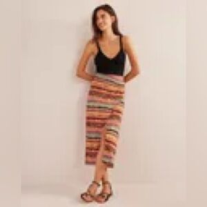 Boden IKAT multicolored side slip skirt NWT